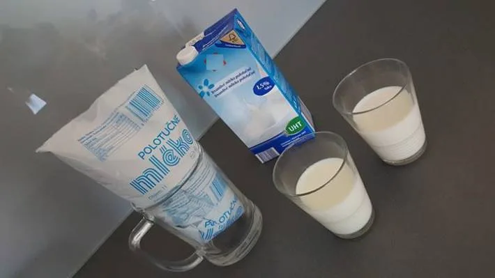 Milk in a bag and carton