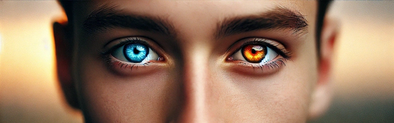 Human eyes with heterochromia