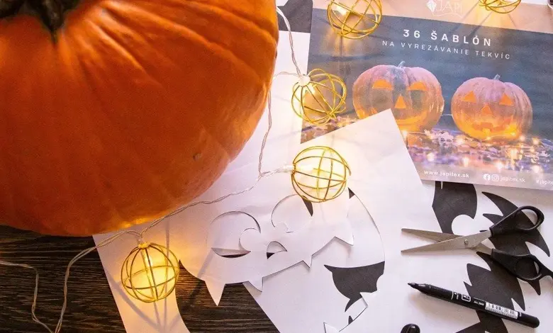 Dýně s šablonami na dlabání pro Halloween