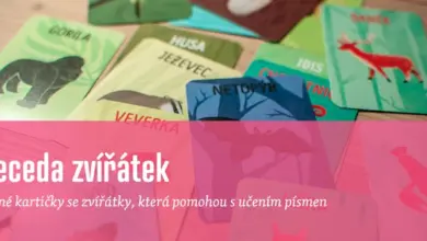 Kartičky se zvířaty podle české abecedy pro učení písmen.